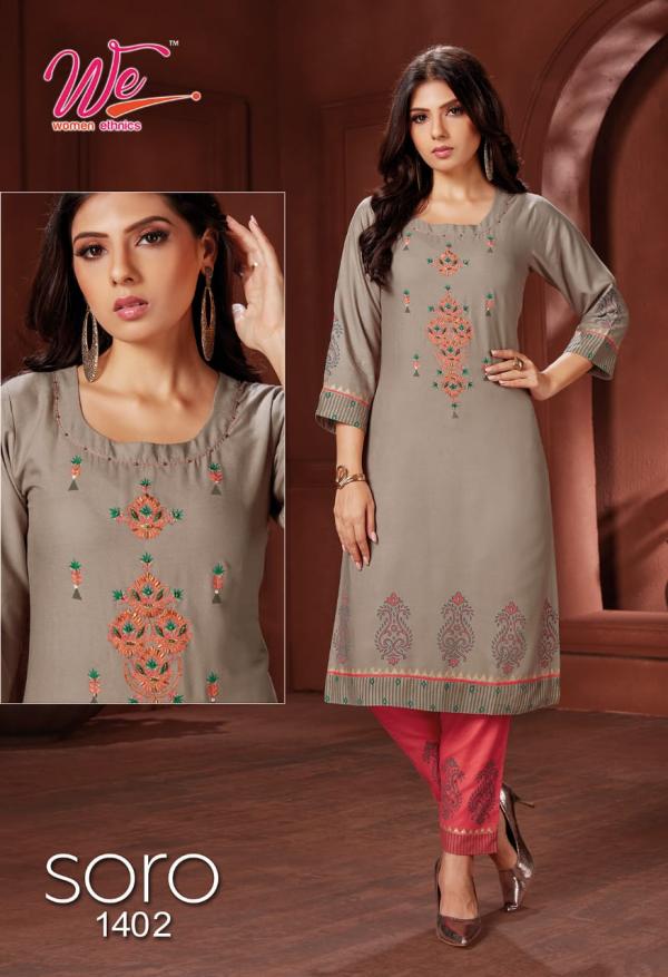 We Soro Rayon Print work Designer Exclusive kurti collection